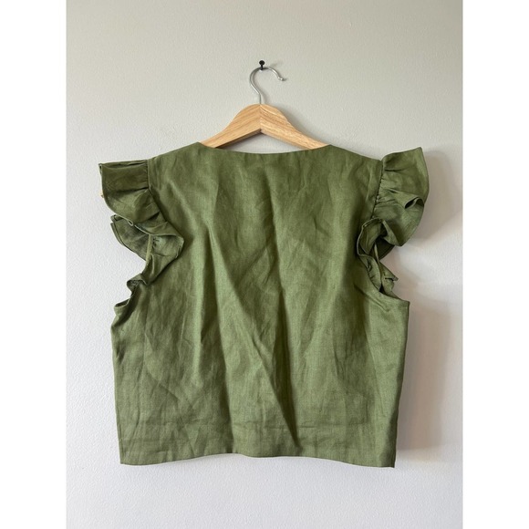 Cami NYC Cropped Pilar Ruffle Top Women's Tea Leaf Size 2 NWT - Picture 7 of 10